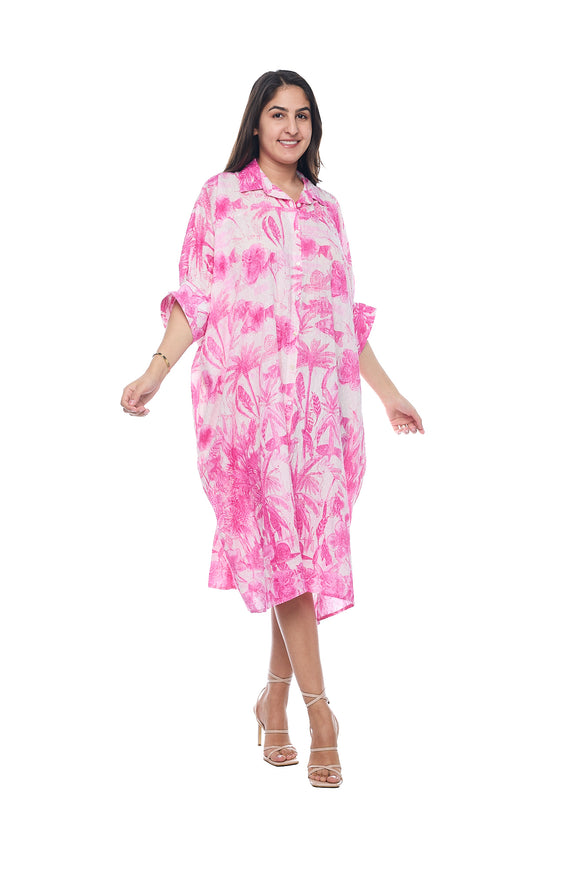 3089 pink palm shirt