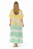 Long yellow comfortable cotton kaftan- ch-5359