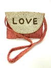 Jute Clutch With beaded love