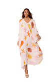 CORAL PRINT LONG KAFTAN