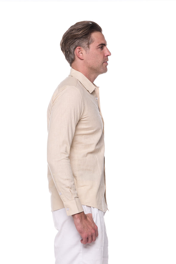 129 linen blend men shirts