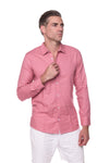 128 linen blend men shirts