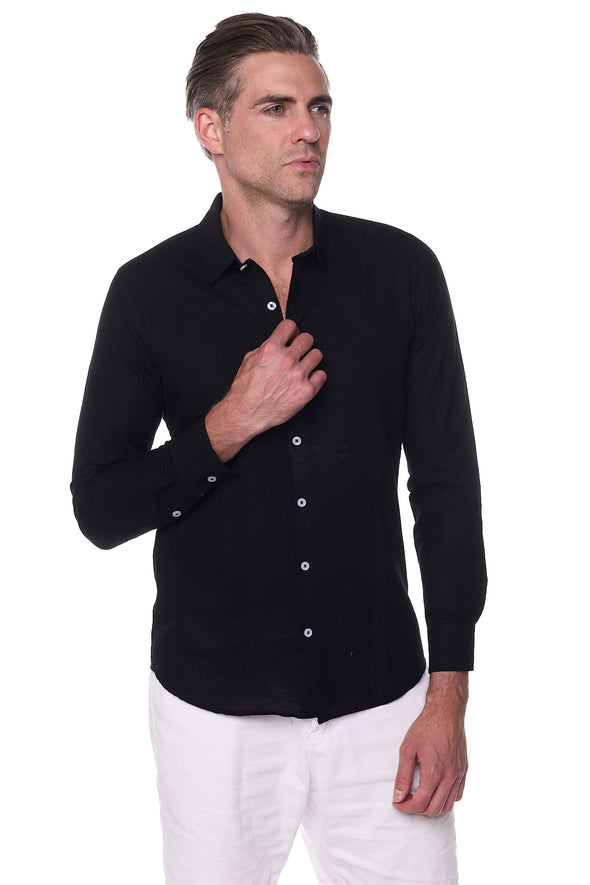 119 linen blend men shirts