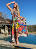 661 Multicolor animal print hawaii dress