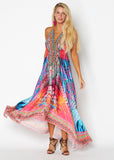645 Halter Multicolor animal print hawaii dress