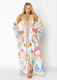 White floral hawaii, halter dress, back in stock!