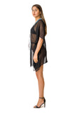 Black and Turquoise Embellished Kimono