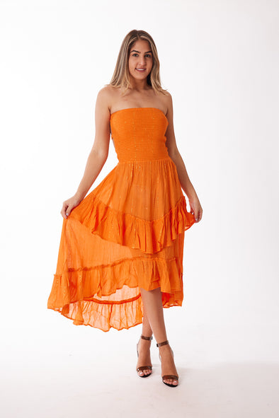 Lurex orange dress