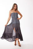 Gray shaded strapless dress