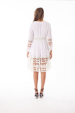 Classy women's dress, white and lace dress