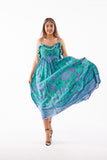 Peacock lurex dress