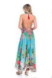 Hawaii dress, floral dress yellow/green