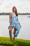 style #3 Blue floral one shoulder Dress-2023 collection