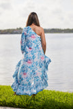 style #3 Blue floral one shoulder Dress-2023 collection