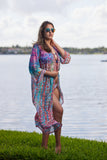 #690 Ombre pink and blue duster