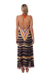 192 Brown halter dress