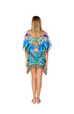 325 Peacock Multicolor Print Short kaftan