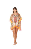323 Snake Multicolor Print Short kaftan