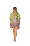331 Lime Animal Print Short kaftan