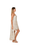 C-1374 Ivory Strapless  High Low Dress