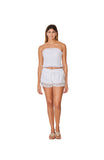 C-2186 White Strapless  Top.