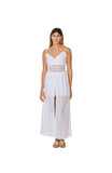 C-2135 Cotton White Dress with shorts.