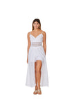 C-2135 Cotton White Dress with shorts.