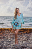 Aqua CH-12 cotton mini dress