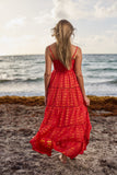 #20441 coral red  cotton dress
