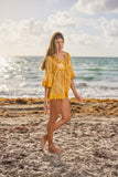 AJ403 Yellow Lace Dress New Arrival 2023