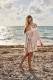 CS-130 Pastel pink boho mini dress - 2023 collection