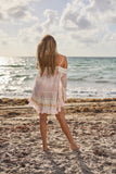CS-130 Pastel pink boho mini dress - 2023 collection