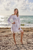 2020-w052  Lace white cotton off the shoulder dress, 2023