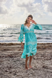 915 Aqua cotton Dress New Arrival