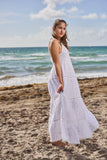 2023-V251 white cotton Dress - New Arrival