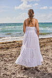 2023-V251 white cotton Dress - New Arrival
