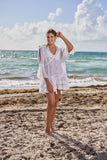 2046 White Eyelet Dress with Ruffle