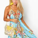 Baby blue halter dress #647