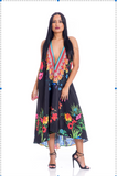BLACK FLORAL 3 WAY DRESS