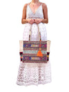 SB-013 White/multicolor Embroidered Tote BACK IN STOCK