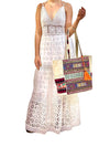 SB-013 White/multicolor Embroidered Tote BACK IN STOCK