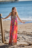 682 Halter floral dress. Dream colors!