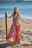 682 Halter floral dress. Dream colors!