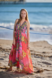682 Halter floral dress. Dream colors!