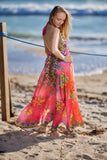 682 Halter floral dress. Dream colors!