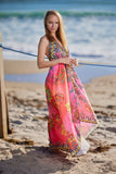 682 Halter floral dress. Dream colors!