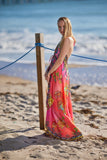 682  Halter Multicolor animal print halter dress