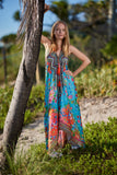 656 Halter floral halter dress