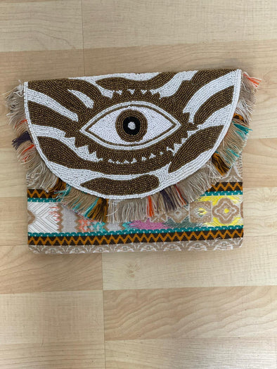 Boho Multicolor Eye summery Clutch NEW ARRIVAL