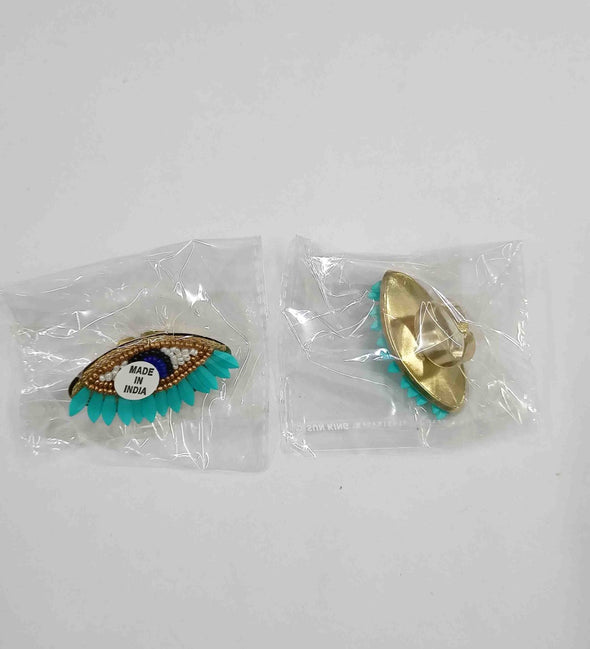 Bohemian Statement beaded evil eye Finger Ring